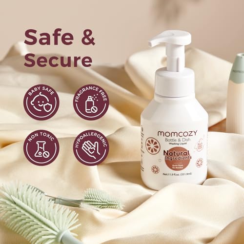 image for Momcozy Bottle Brush Cleaning Fluid, Powerful Cleaning with Natural Fo
