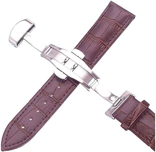 Bracelet de montre en cuir marron pour un style élégant du bureau aux soirées
