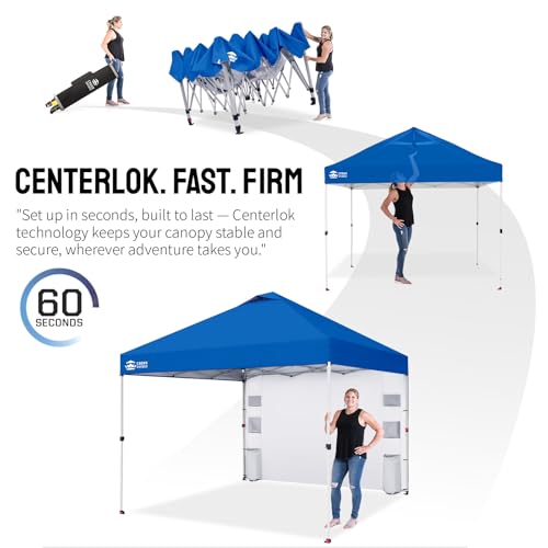 Image of CROWN SHADES Canopy Tent 10x10 Pop Up Canopy with Side Pockets, Blue