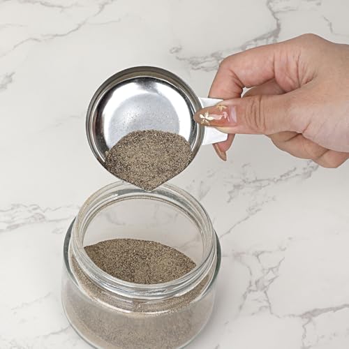 JUXYES 4PCS Metal Weighing Powder Pan with Scoop, Mini Digital Scale Pan Tray Weighing Dish for Reloading, Electronic Scale Tray Powder Measuring Pans for Jewelry Liquid Powder Lab Supplies