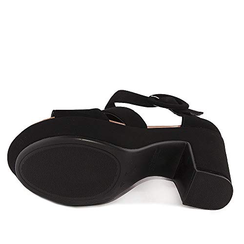 SANDÁLIA FEMININA BEBECE SALTO MEDIO REF: P5123907 NOBUCK