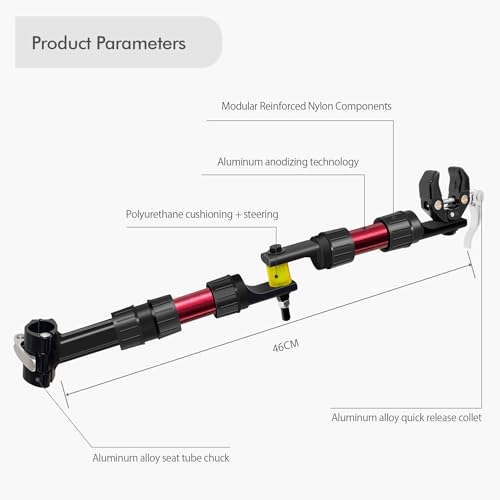 Mimoke Fahrradanhänger Adapter – Modularer Nylon-Komponenten-Design, Dämpfungs- und Lenksystem, für Fahrräder mit Sitzrohrdurchmesser 27-32 mm geeignet