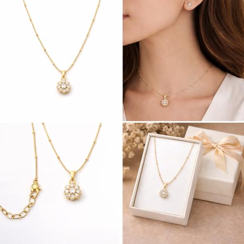 Image of RIDHVEE Anti-Tarnish Gold Plated Pendant Necklace for Women & Girls | Skin Friendly Lightweight Fashion Jewellery | Elegant Minimalist Chain Necklace & Gifting