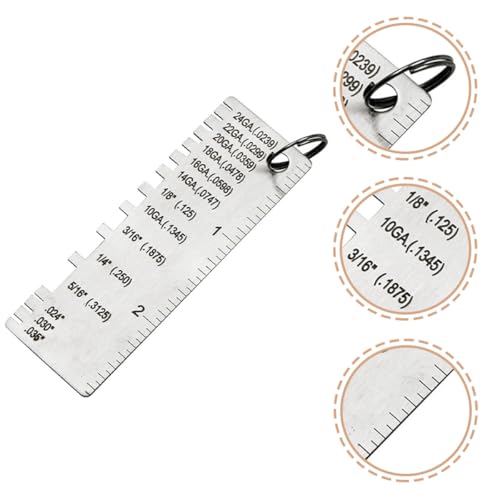 Beaupretty Set de 3 Calibradores de Espesor para Soldadura en Acero Inoxidable, Herramientas de Medición para Hoja Metálica y Alambre para Inspección Industrial miniatura 7