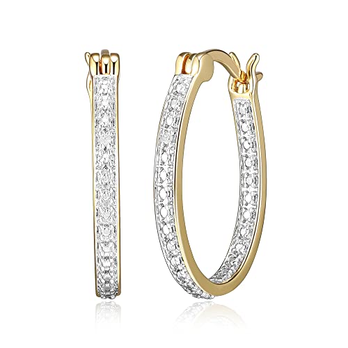 Amazon Essentials Diamond Accent Hoop Earrings (previously Amazon Collection)