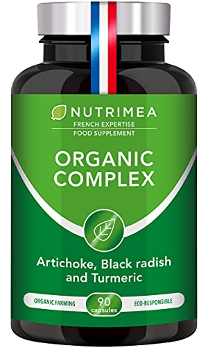 Organic Complex | Detox Supplement: Liver, Intestine & Colon | 100% Natural | Artichoke, Black Radish, Turmeric | Naturally Eliminates Toxins | High Dosage | 90 Vegetarian Capsules | French Expertise