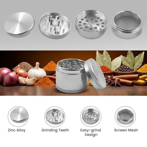 Image of Stash-Pro Crushers Metal Solid Herb Grinder | Herb Crusher Machine Roller Joint Crashers (Silver 50MM)