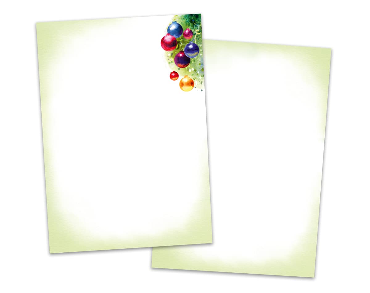 Briefpapier Weihnachten Weihnachtsbriefpapier mit Umschlag Umschlägen mit Fenster Weihnachtspapier A4 für Kunden (250 Blätter + 250 Umschläge)
