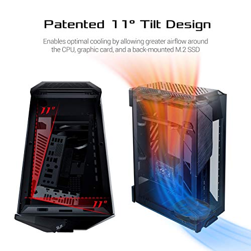 Image of ASUS ROG Z11 Mini-ITX /DTX Gaming Case with Patented 11 Tilt Design, Compatible with ATX Power Supply,3-Slot Graphics, Front I /O USB 3.2 Gen 2 Type-C, 2x USB 3.2 Gen 1 Type-A and ARGB Control Button