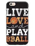 Inspired Cases - Compatible with iPhone 6 Plus/6s Plus Case - 3D Textured Protective Phone Case for Apple iPhone 6 Plus/6s Plus - Live Love & Play Basketball