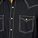 Wrangler Men's Retro Two Pocket Long Sleeve Snap Shirt, Black, X-Large