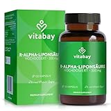 Vitabay R-Alpha Liponsäure 300mg - 120 Kapseln Hochdosiert und Vegan - Alpha Lipoic Acid mit hoher Bioverfügbarkeit, Laborgeprüft & hergestellt aus hochwertigen Rohstoffen
