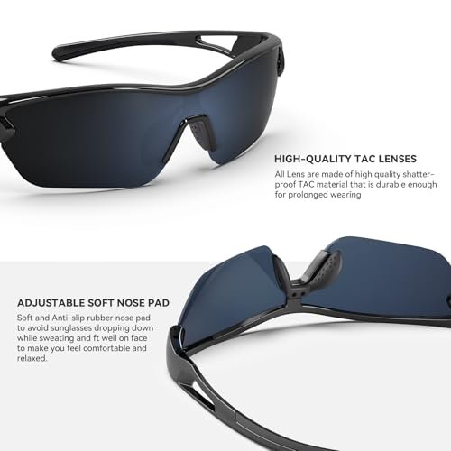 Óculos de sol esportivos polarizados para homens, mulheres, jovens, beisebol, ciclismo, corrida, pes