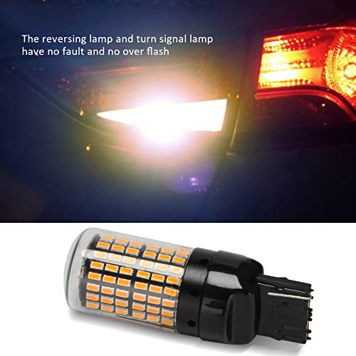 Bruafsir 2Pcs Super Bright Canbus T20 7440 W21W Wy21W 144-Smd Reverse Light Turn Signal Light Error Free No Flash T20 7440 Led Bulbs,Black shell (yellow light) - Image 5