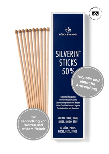 Silbernitrat-Kaliumnitrat Ätzstäbchen, Ätzstift, 200mm starr, 10 Stk., 50%, zur Behandlung von wildem...
