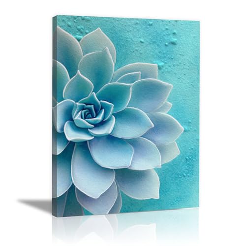 Impression sur toile fleurs bleues pour déco salon et chambre 70x100