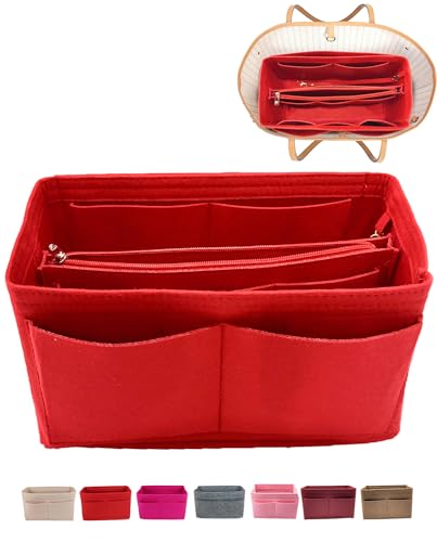 Image of Lmeison Purse Organizer Insert for Handbags, Bag Insert Organizer for Tote Bag, Organizer Insert for Marc Jacobs, Speedy Neverfull Tote, Red, X-Large