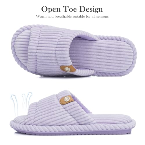 Image of GOEWY Fuzzy Open Toe Slippers for Women Indoor with Comfy Memory Foam