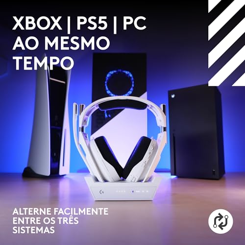 Headset Gamer Sem Fio Logitech G Astro A50 X LIGHTSPEED + Base Station, Com Conexão Bluetooth e HDMI