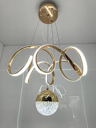 Image of swanart Fiberglass Vortex Contemporary Chic Profile Pendant Light - LED Hanging Fixture Ideal for Residential and Professional Spaces