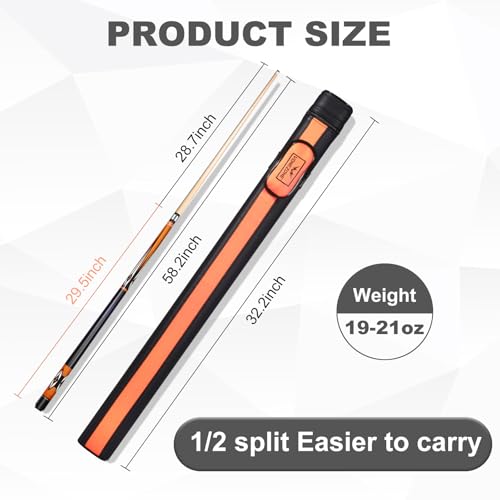 Pool Cue Stick,Pro Cue with Hard Case,Pool Sticks for Adults,Womens Pool Cue,Pool Cues for Men,58inch 19-21oz Billiard Stick Pool Cue Set,Pink/Orange/Green - Image 6