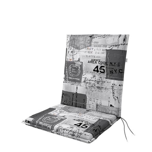 Doppler / Niederlehner Living/Gartenstuhlauflage/Niederlehner/Grau Weiß/ca. 100 x 48 x 6 cm