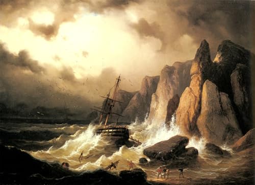 Lienzo il naufragio Ferdinand HofBaauer 60x90cm de alta definición