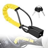 Gaethra Bloccasterzo Auto Antifurto, Blocca Volante Auto Regolabile in Acciaio Temprato con 3 Chiavi, Antifurto Auto Visibile e Universale per Auto, SUV, Camper e Veicoli, Robusto e Sicuro