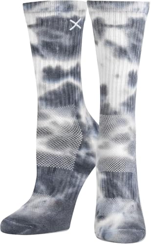 Image of Odd Sox - Basix Unisex Tie Dye Collection Crew Socks - Soft Cotton Blend, Breathable Cushioned Fit, Medium & Large Sizes