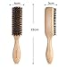 BESTOOL Haarbürste, Wildschweinborsten Bürste für Damen Herren Kinder zum Entwirren & Stylen, Naturborsten Bürste für dünnes, feines Haare, Bartbürste, Griff aus schwarzem Walnussholz (Natürlich)