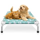 Modorki Hundebett Outdoor Hundeliege - Erhöhtes Hundebett Hoch Waschbar Erhöhtes Haustierbett Mit für Draußen Camping (S 50 * 50 * 13 cm)