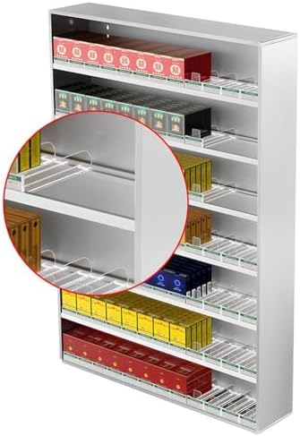 Wall-Mounted Cigarette Dispenser - Aluminum Multi-Tier Rack for Retail & Markets - Space-Saving, Sleek Silver Design, 38.5x15x45cm - Perfect for Organized Displays