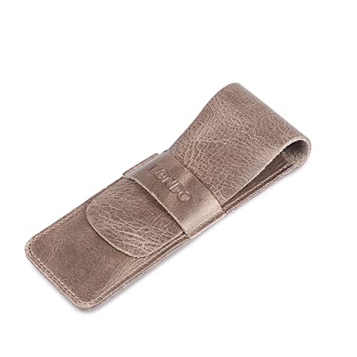 Image of Londo Genuine Leather Pen and Pencil Case with Tuck in Flap, Stationery Bag