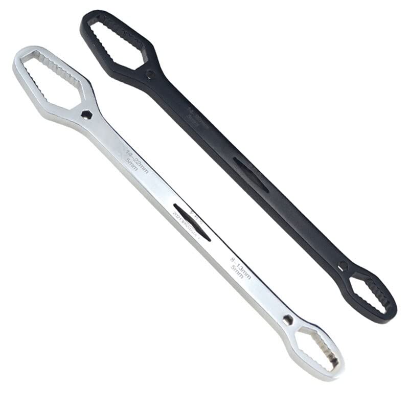 Llaves, llave inglesa ajustable, llave ajustable de doble extremo, multifuncional, llave universal de 8 mm, 22 mm, herramientas de reparación de llave universal de acero al cromo vanadio, llave de