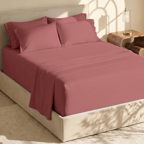 Image of Hearth & Harbor Bed Sheets, Luxury Soft 6 Piece Bed Sheet Set Extra Deep Pocket Fitted Sheets Fits Mattress up to 21 inch, Double Brushed Bedding Sheets & Pillowcases,