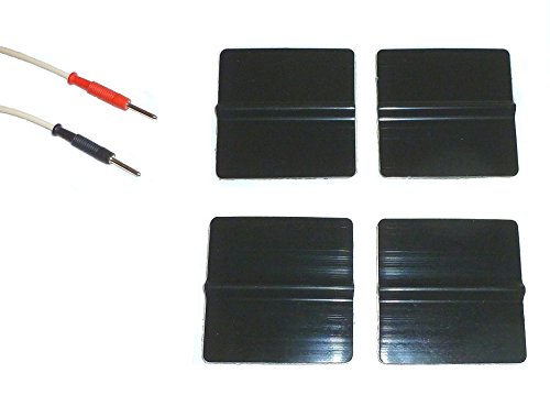 Lot de 4 électrodes en silicone réutilisables pré-gelées, en gel carré, 5 x 5 cm, fiche tesmed globus Cover