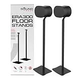 ERA300 Floor Stand, Premium Metal Design, Twin Pack (2pcs), Black, Compatible with Sonos ERA 300 Speaker, Accessories Included, Cable Management, Designed in the UK, Double, Pair