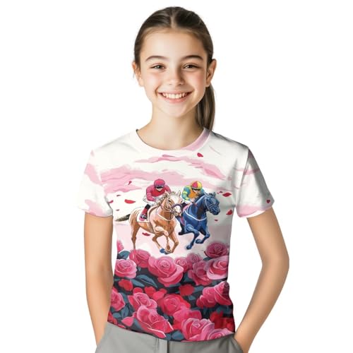 Image of WELLFLYHOM Kids Tshirts Girls Boys Short Sleeve Crewneck Tees Shirts Casual Sport Pullover Tops Size 3-16 Years