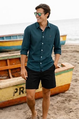 Image of Louis Philippe Men's Cotton Slim Fit Over Dyed Color Depth Comfortable and Durable Soft Handfeel Full Sleeve Solid Casual Shirt