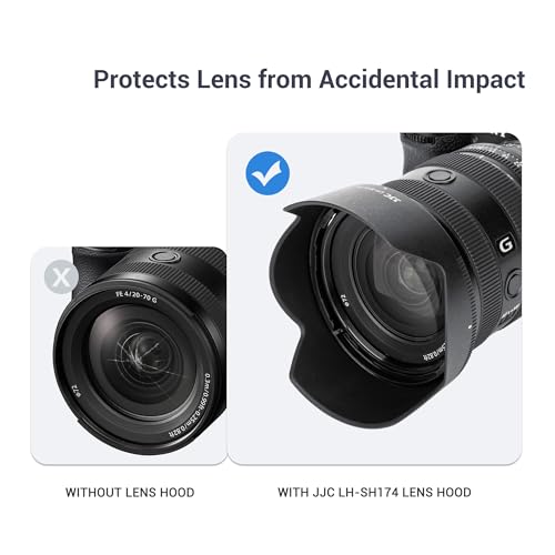 Image of JJC ALC-SH174 Bayonet Reversible Lens Hood Shade for Sony FE 20-70mm F4 G SEL2070G Lens, Replaces Sony ALC-SH174 Lens Hood, Allows to Attach 72mm Filter & Lens Cap, No Vignetting