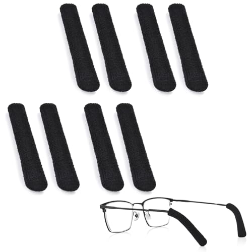 Cakvank 4 Pairs Glasses Ear Cushion, Upgrade Soft Knitting Cotton Eyeglass Ear Cushions, Anti-Slip Elastic Comfort Eye Glasses Ear Grippers