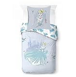 Jay Franco Disney Prinzessin Cinderella – Einzelbett-Bettwäsche-Set 100% Baumwolle mit Kissenbezug 65 x 65 cm