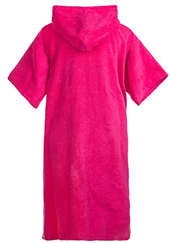 ATLANTIC SHORE | Surf Poncho | Badeponcho mit Kapuze aus 100% Baumwolle | Unisex | Basic für Erwachsene in Pink | Long (ab 175 cm) - Image 3