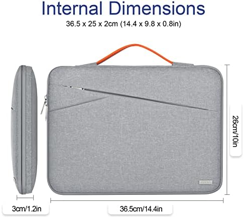 Amazon Brand - Eono Laptop Case Sleeve, Water Repellent Notebook Computer Cover with Side Pocket and Handle, Shock Resistant Bag Case Compatible with MacBook Chormebook