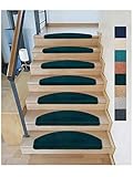 Kettelservice-Metzker Stufenmatten Sweet I weicher Treppenteppich Halbrund in versch. Farben I Moosgrün 15 Stück