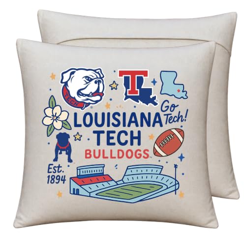 R and R Imports Louisiana Tech Bulldogs Officially Licensed 18" x 18" Throw Pillow Cover – Medley Design