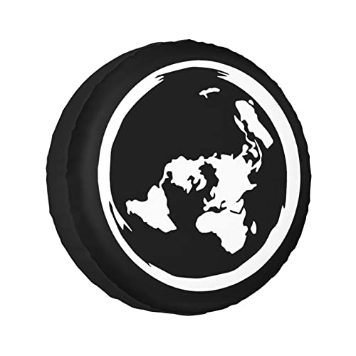 Planet Earth Flat Map Car Spare Tire Cover Universal for Trailers, SUV, Trucks and Many More Vehicles 17 inch2