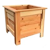 Cedar Outdoor Flower Box, Durable American Made Cedar Planter Box with Drainage Holes, No Assembly Required, Raised Garden Bed Planter for Home Decor, 15'x15'x15'