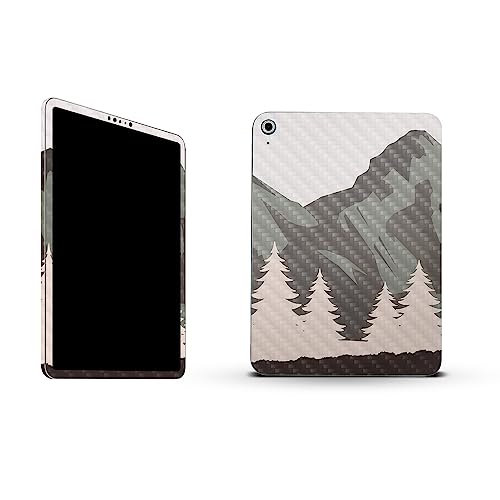 Image of MightySkins Carbon Fiber Skin Compatible with Apple iPad 10.9 inch 10th Gen (2022) Full Wrap Kit - Forest Range | Protective, Durable Textured Carbon Fiber Finish | Easy to Apply | Made in The USA