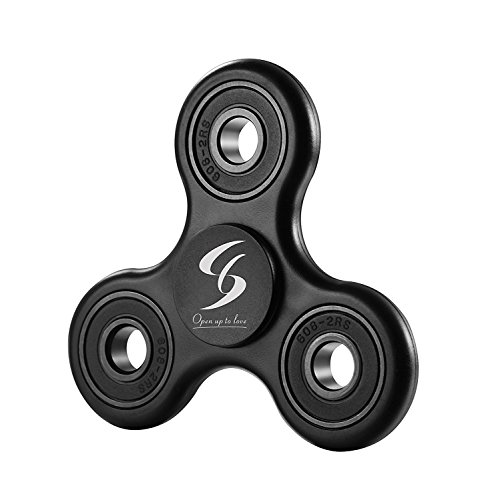 Fidget Spinner High Speed Tri-Spinner Fidget Toy Stress Reducer with Premium Bearing Hand Fidget Spinner Perfect for ADD,ADHD,Anxiety,Autism Adult and Children(Black)